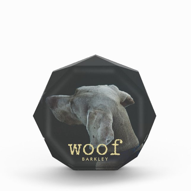 Woof | Gold Typewriter Text with your Dog's Photo (Front)