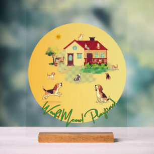 Woof Meow! Playtime! – Cute Dogs & Cats Acrylic Sign