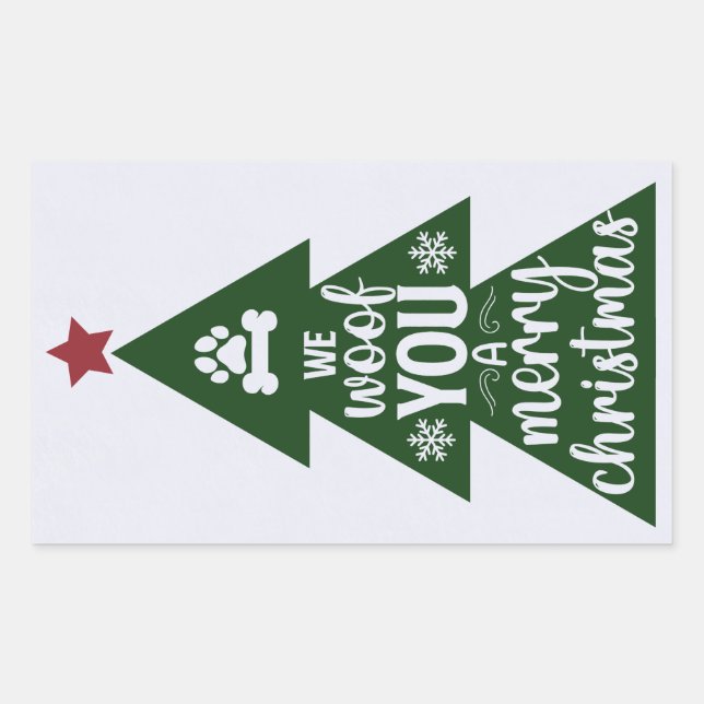 Woof Merry Christmas Stickers (Front)