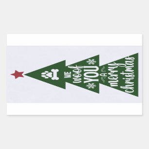 Woof Merry Christmas Stickers
