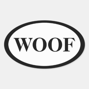 Woof Oval Sticker