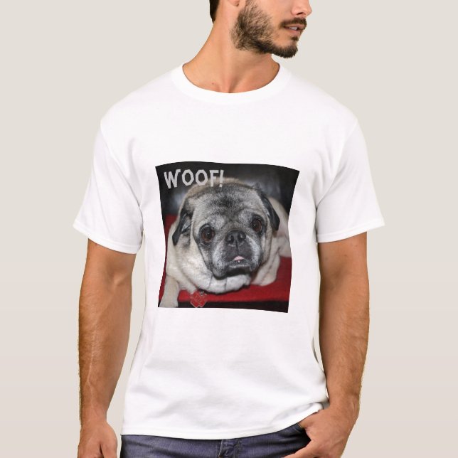 Woof Pug Men's T-Shirt (Front)