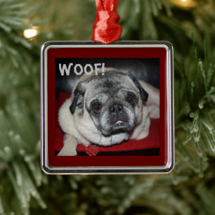 Woof, Pug Ornament