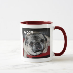 Woof, Pug Ringer Mug
