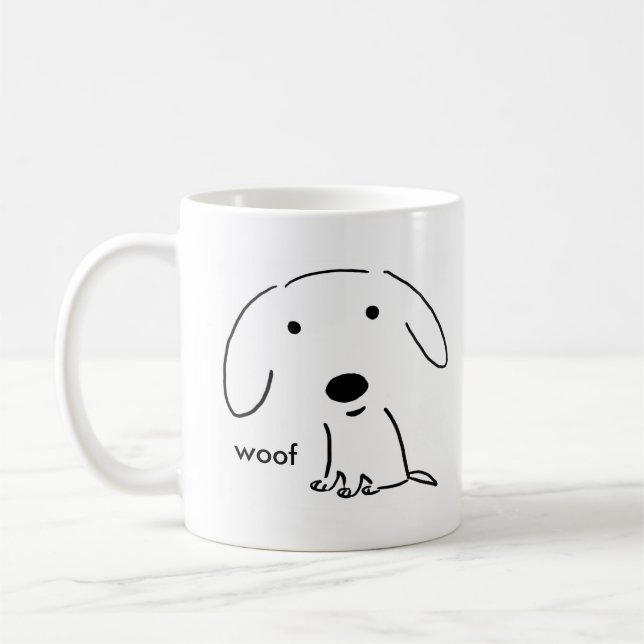 Woof Puppy Dog | Cute Custom Coffee Mug (Left)