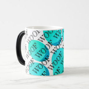 woof typography aqua dog paw print modern pet fun magic mug