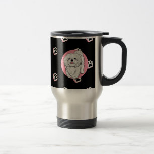 woof! woof! Lhasa apso Travel Mug