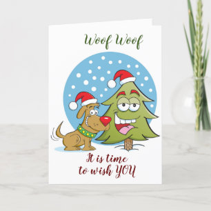 WOOF WOOF MEANS  "VERY MERRY CHRISTMAS" CARD