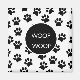 Woof Woof Paw Prints Magnet