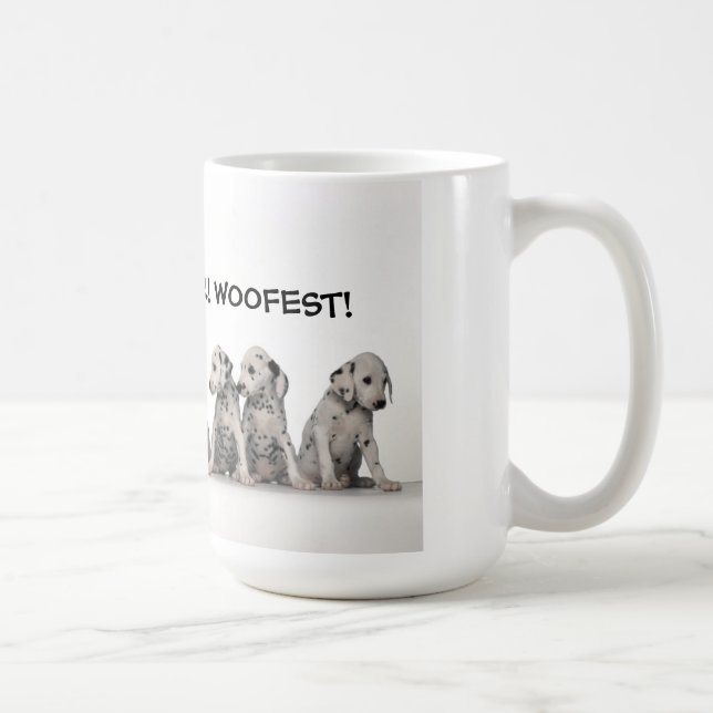 WOOF, WOOFIER, WOOFIEST! COFFEE MUG (Right)
