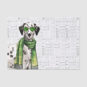 Woof Word Art and Christmas Dalmatian Dog Tissue Paper
