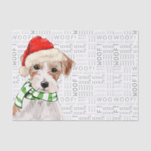 Woof Word Art and Christmas Jack Russell Dog Tissue Paper