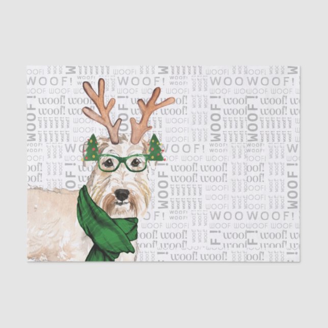 Woof Words and Christmas Wheaten Terrier Lover Tissue Paper (Front)