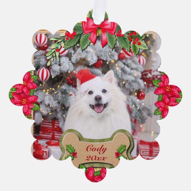  Woof You A Merry Christmas Personalised Dog Gift Tree Decoration Card (Front)