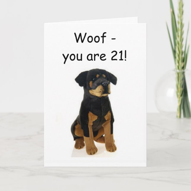 WOOF - YOU ARE 21! HOWLING GOOD TIME CARD (Front)