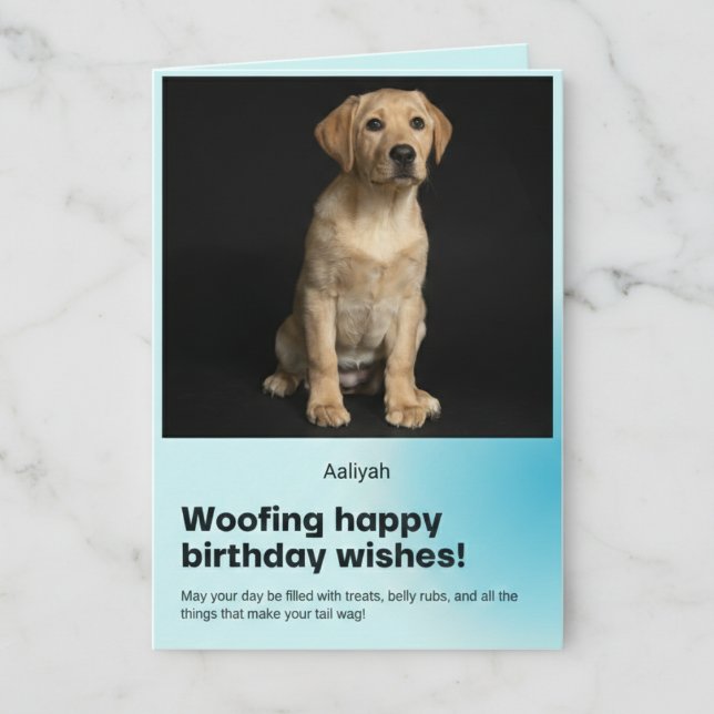 Woofing Happy Birthday Labrador Card  (Modern, simple, and full of puppy love.)