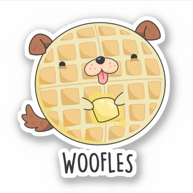 Woofles Funny Doggy Waffle Pun  (Front)