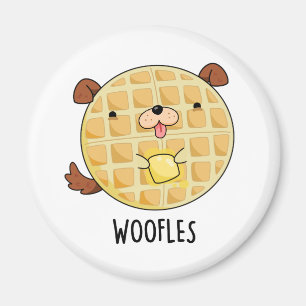 Woofles Funny Doggy Waffle Pun  Magnet