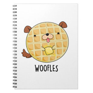 Woofles Funny Doggy Waffle Pun Notebook