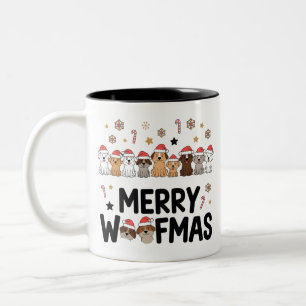 Woofmas Dog Lover Mug: Cute Christmas Gift Two-Tone Coffee Mug