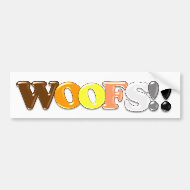 WOOFS!! BUMPER STICKER (Front)