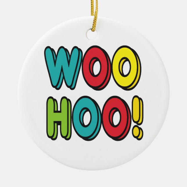 Woohoo Ceramic Tree Decoration (Front)