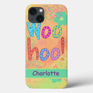 WooHoo Name Personalised Orange Graphic Art iPhone 13 Case