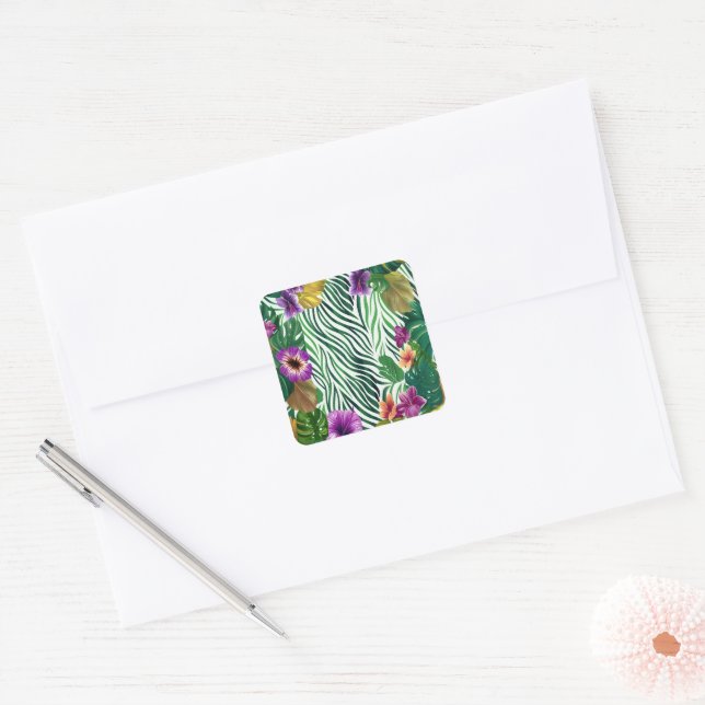 Wooing jungle harmony square sticker (Envelope)