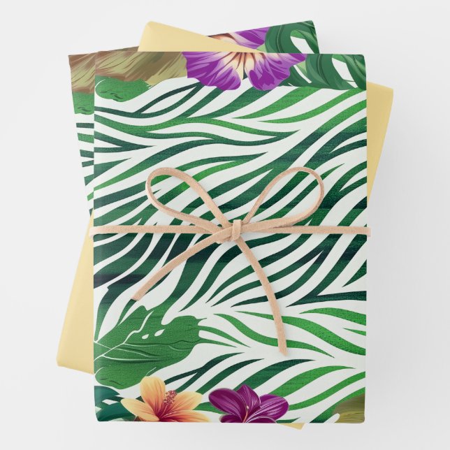 Wooing jungle harmony wrapping paper sheet (In situ)
