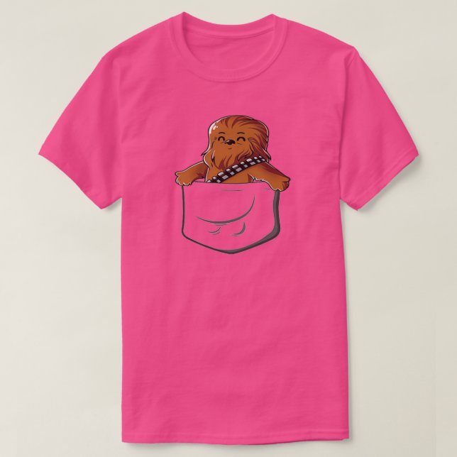 Wookie In A Pocket Cute Funny Fluffy Wooky Looking T-Shirt (Design Front)