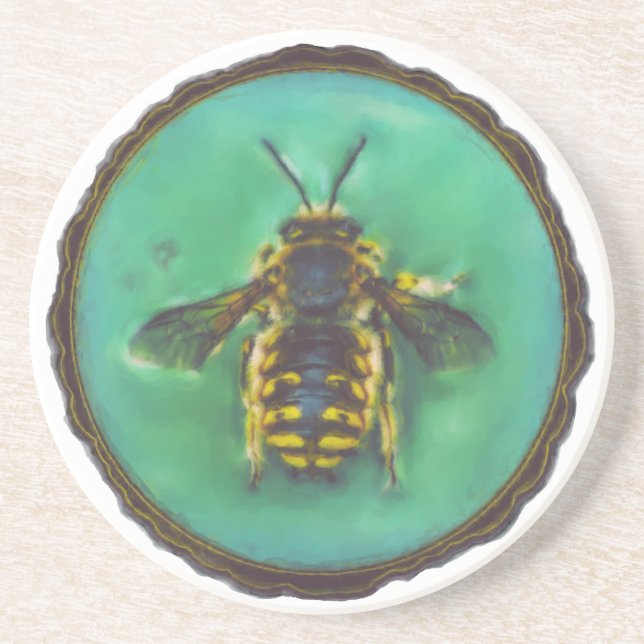 Wool Carder Bee Coaster (Front)