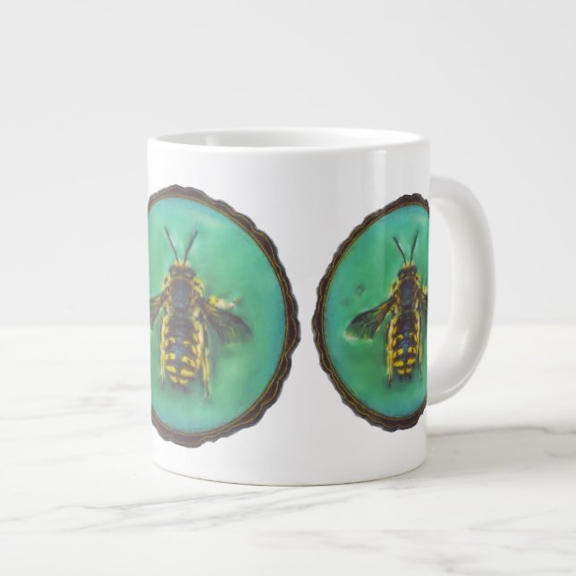 Wool Carder Bee Large Coffee Mug (Front Right)