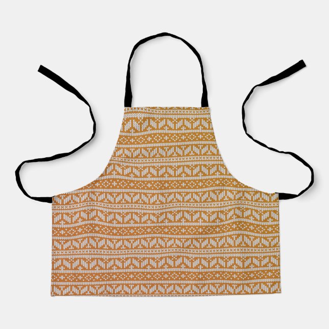Wool Cross Stitch Knit Knitted Christmas Pattern | Apron (Front)
