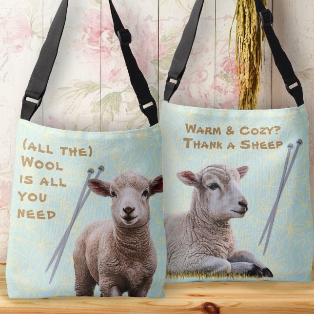 Wool Knitters Sheep Saying Project Bag (Creator Uploaded)