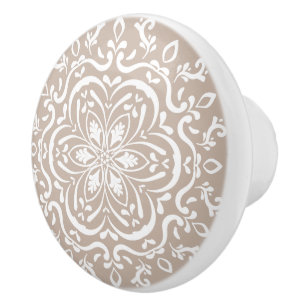 Wool Mandala Ceramic Knob
