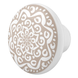 Wool Mandala Ceramic Knob
