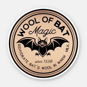 Wool of Bat Potion Vintage Label Sticker