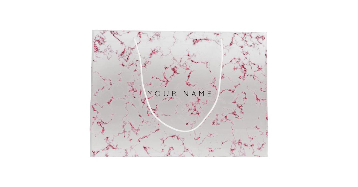 Wool Pink Rose Blush Marble Metallic Gift Gray Large Gift Bag Zazzle