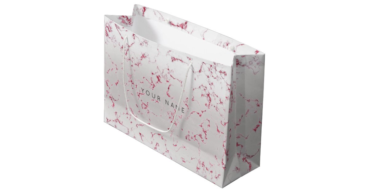 Wool Pink Rose Blush Marble Metallic Gift Gray Large Gift Bag Zazzle