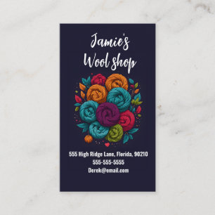 wool shop sewing  workshop kids business card