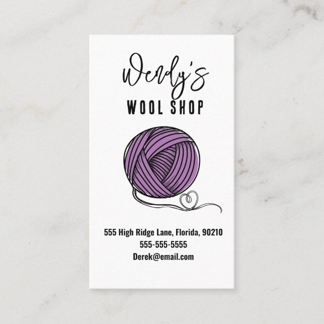 wool shop workshop  business card (Front)