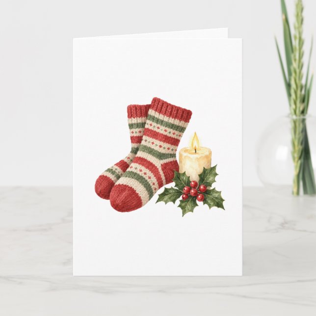 Wool Socks and Candle Card (Front)