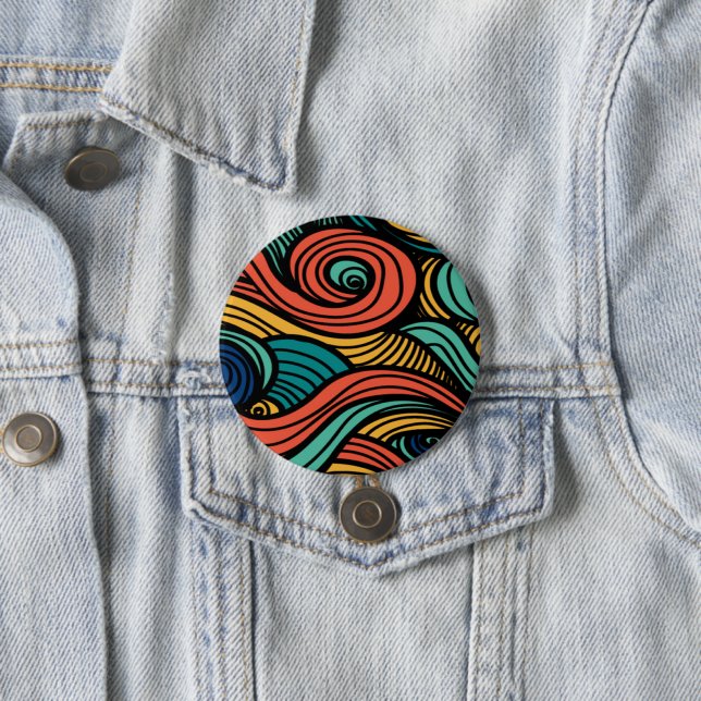 Wool Topped paisley      7.5 Cm Round Badge (In Situ)
