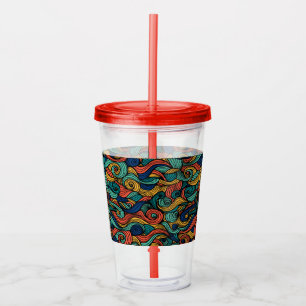 Wool Topped paisley Acrylic Tumbler