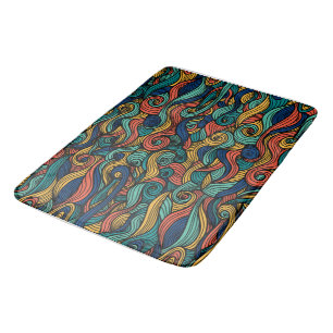 Wool Topped paisley Bath Mat