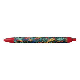 Wool Topped paisley Blue Ink Pen