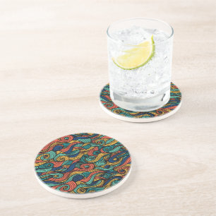 Wool Topped paisley      Coaster