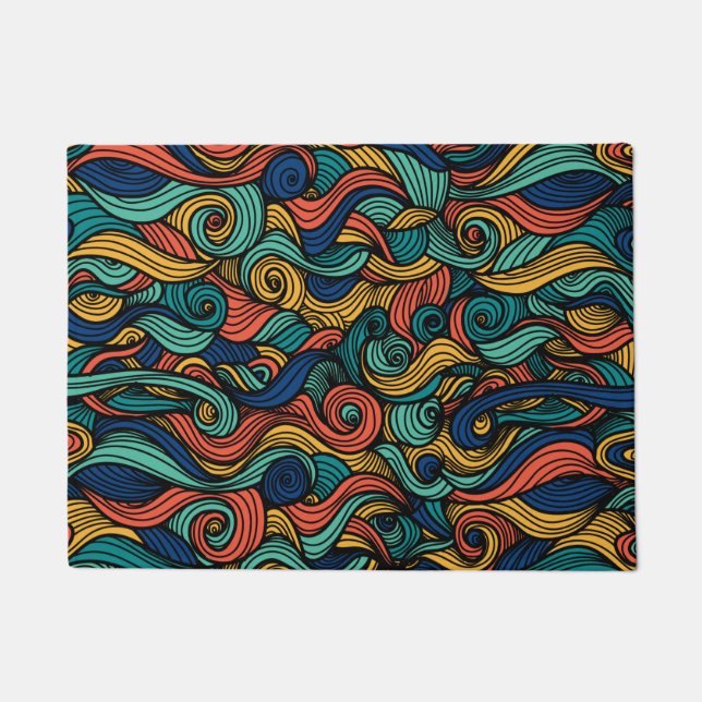 Wool Topped paisley      Doormat (Front)