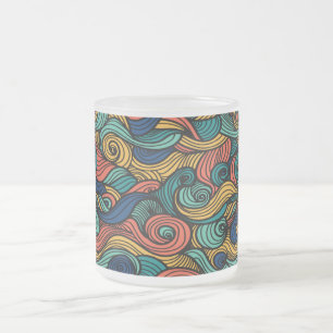 Wool Topped paisley      Frosted Glass Coffee Mug