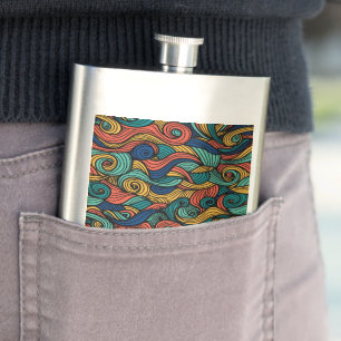 Wool Topped paisley      Hip Flask
